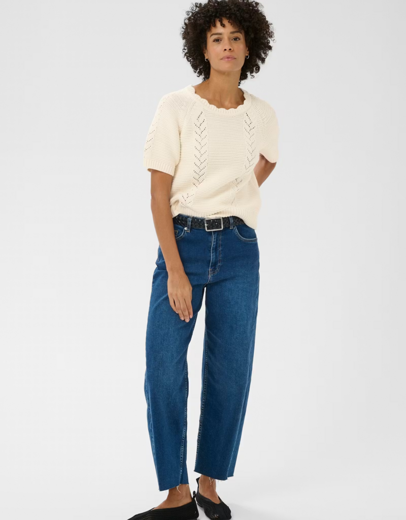 Part Two Anisette Cotton Knit Top in Whisper White