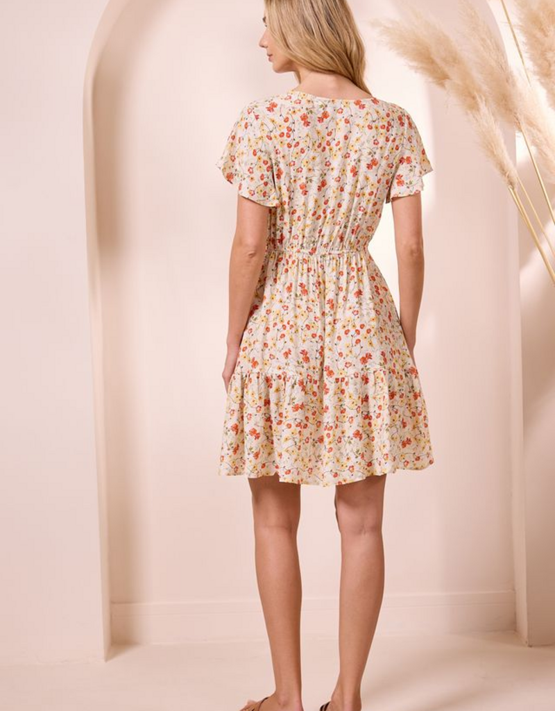 Angel Eye Gabes Mini Dress With Pockets in Butter Yellow