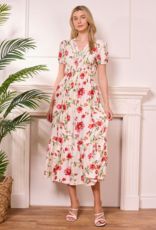 Angel Eye Sinop Maxi Dress In White and Red Floral