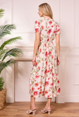 Angel Eye Sinop Maxi Dress In White and Red Floral