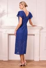 Angel Eye Nice Midi Lace Dress in Cobalt Blue
