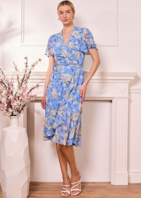 Angel Eye Tunis Wrap-Style Midi Dress