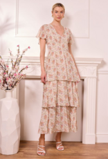 Angel Eye Akaki Tiered Maxi Dress in Cream Floral