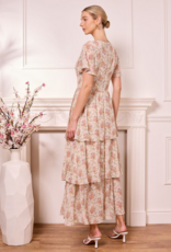 Angel Eye Akaki Tiered Maxi Dress in Cream Floral