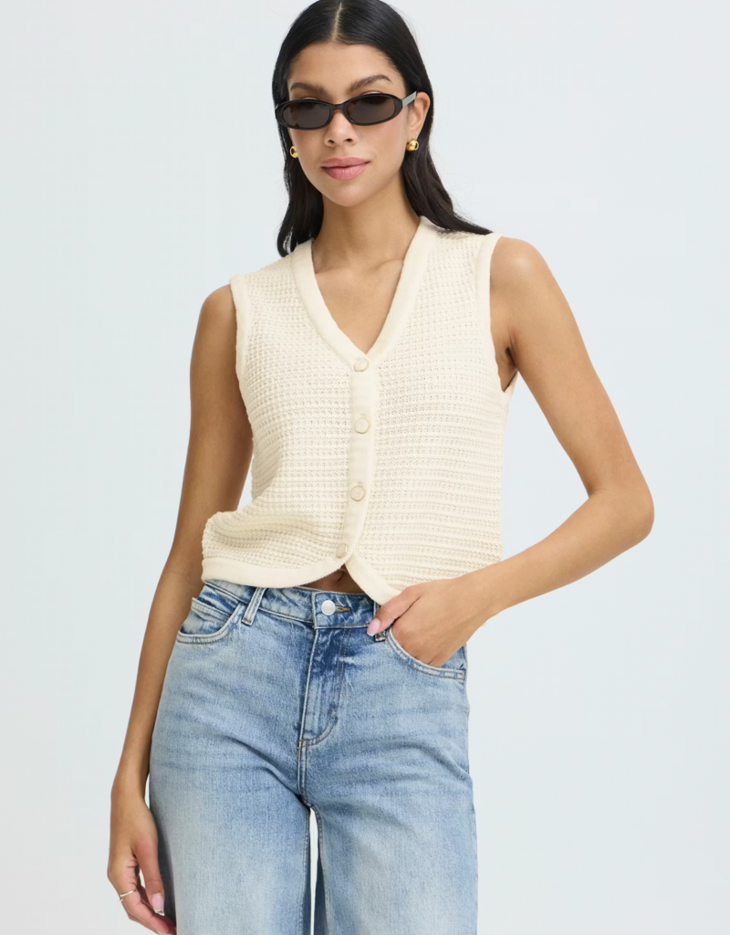 B.Young Mikala Knit Waistcoat in Birch