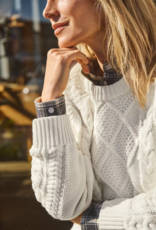 Part Two Ziva Knit Pullover in Whisper White