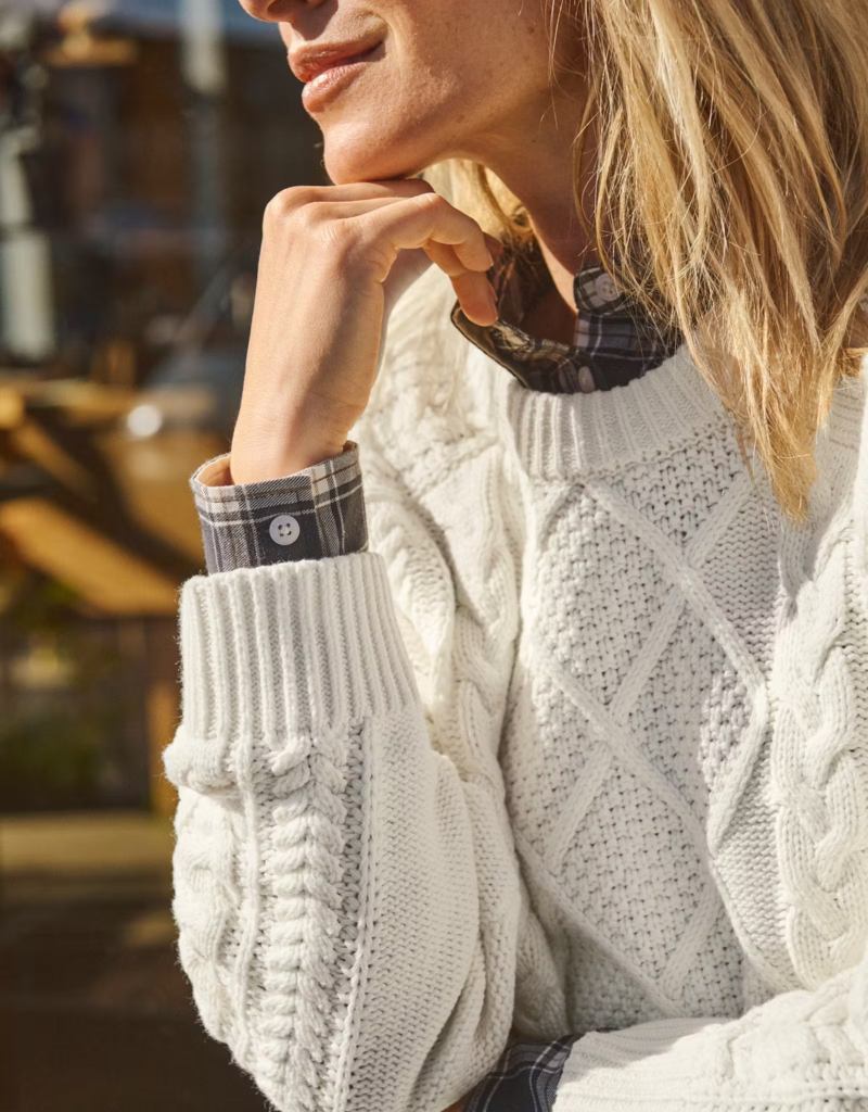 Part Two Ziva Knit Pullover in Whisper White