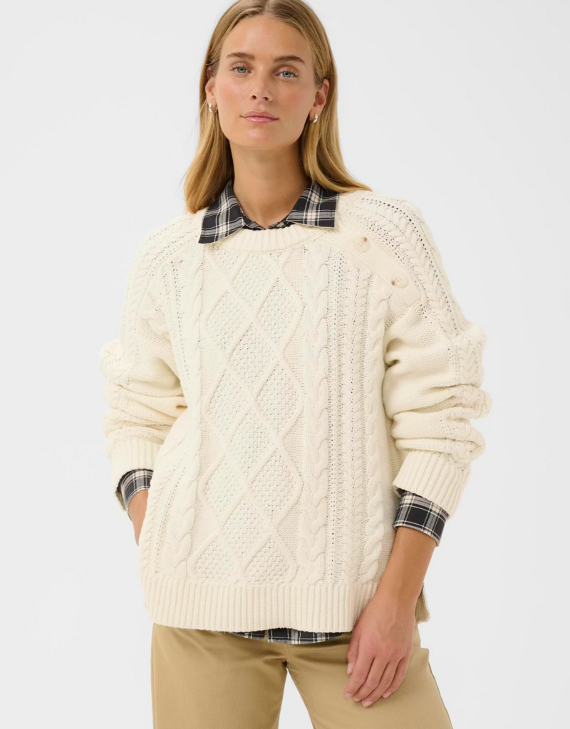 Part Two Ziva Knit Pullover in Whisper White