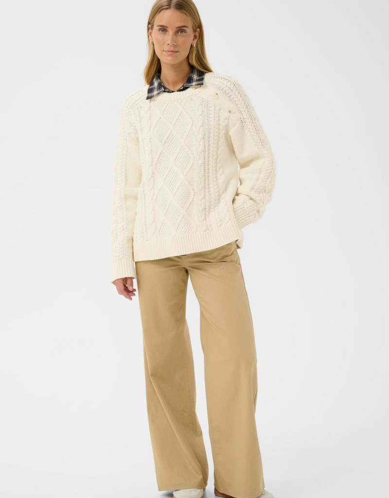 Part Two Ziva Knit Pullover in Whisper White
