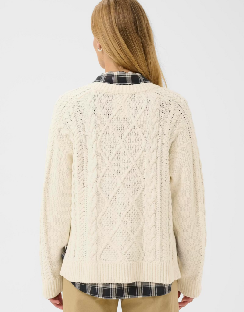 Part Two Ziva Knit Pullover in Whisper White