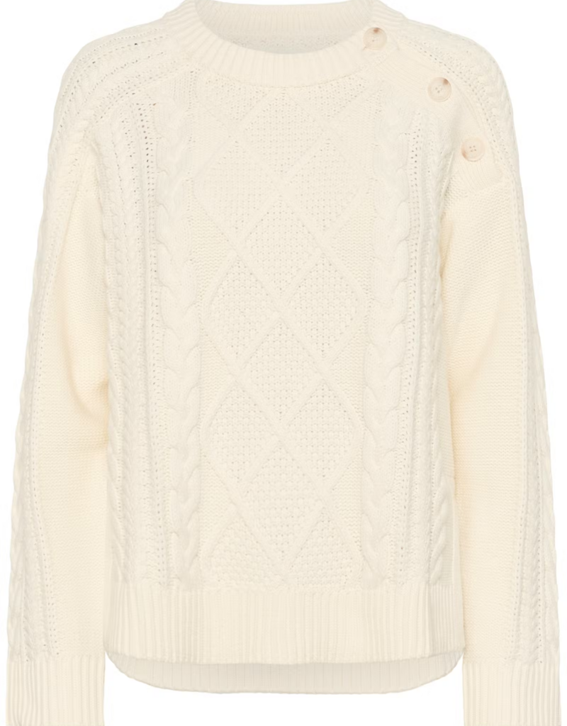 Part Two Ziva Knit Pullover in Whisper White