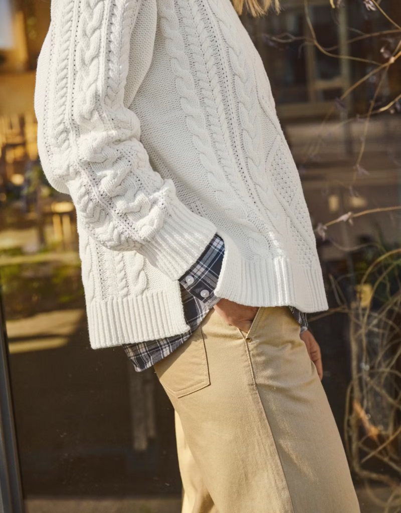 Part Two Ziva Knit Pullover in Whisper White