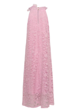Cream Jessica Lace High-Neck Dress with Removeable Flower in Pink Nectar