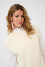 Cream Avie Knit Slipover with Pearl Embellishement in Whisper White