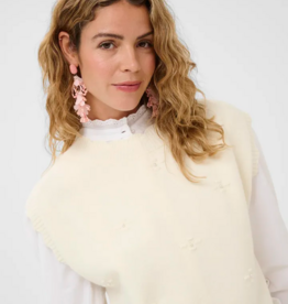 Cream Avie Knit Slipover with Pearl Embellishement in Whisper White