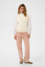Cream Avie Knit Slipover with Pearl Embellishement in Whisper White