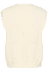 Cream Avie Knit Slipover with Pearl Embellishement in Whisper White