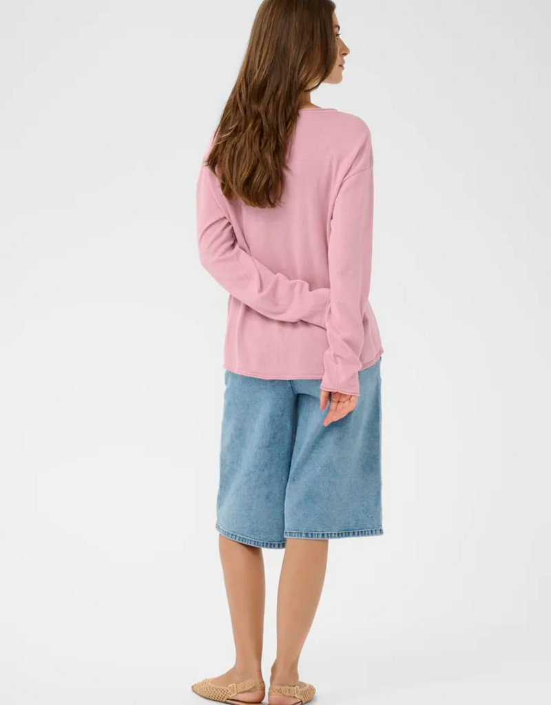 Cream Romane Pullover in Pink Nectar