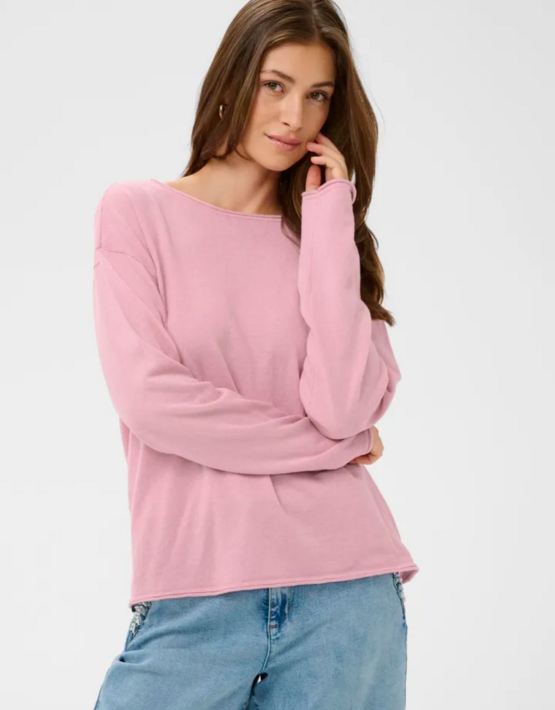 Cream Romane Pullover in Pink Nectar