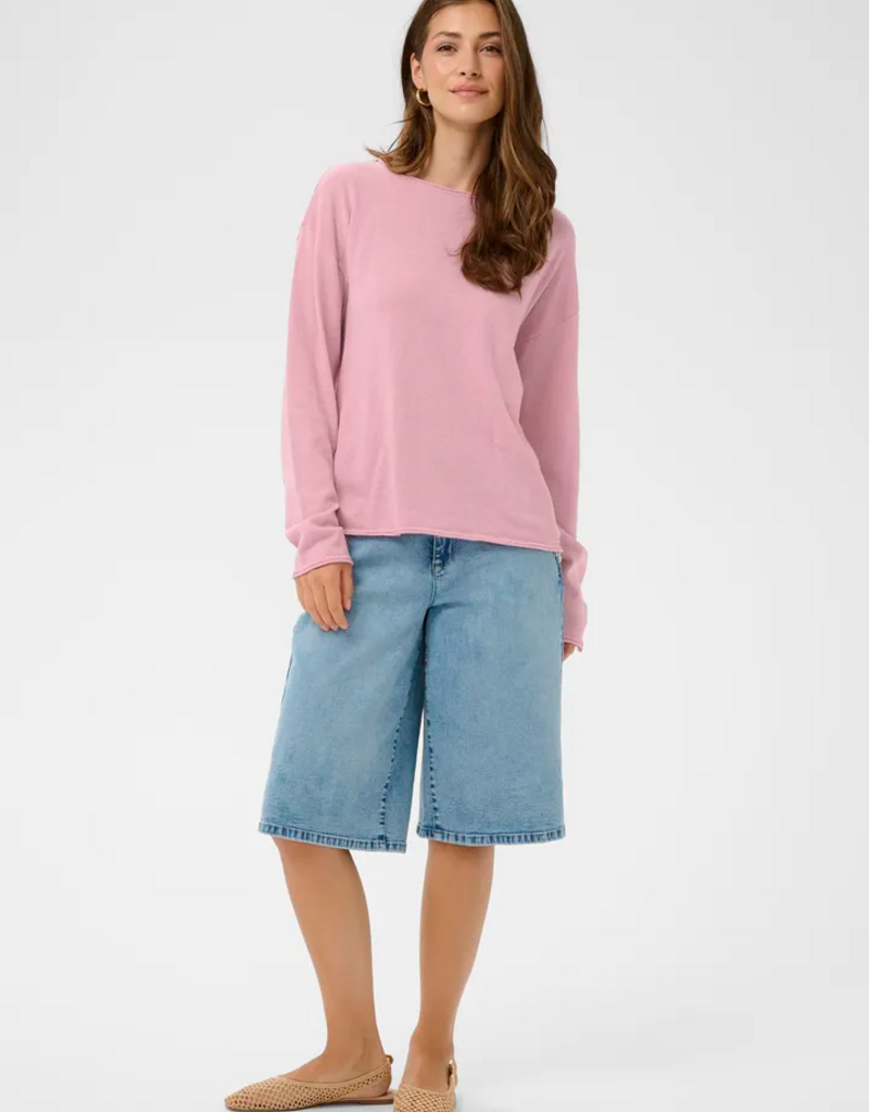 Cream Romane Pullover in Pink Nectar