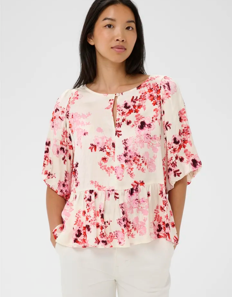 Part Two Azelia Blouse in Pink Shadow Flower Print