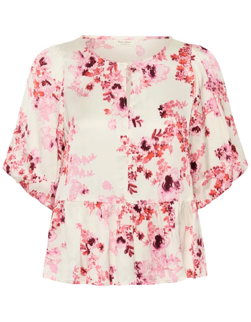 Part Two Azelia Blouse in Pink Shadow Flower Print