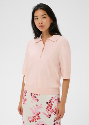 Part Two Anetti Polo Knit Pullover in Mauve Chalk