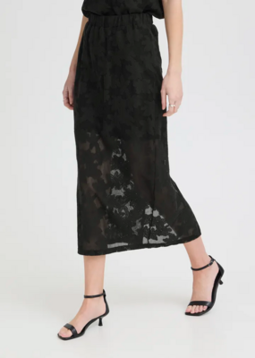 ICHI Mania Burnout Effect Skirt In Black