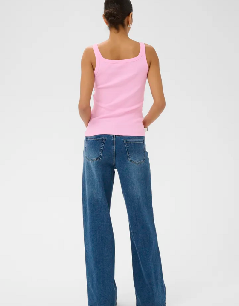 Kaffe Carna Tank Top in Pink Frosting