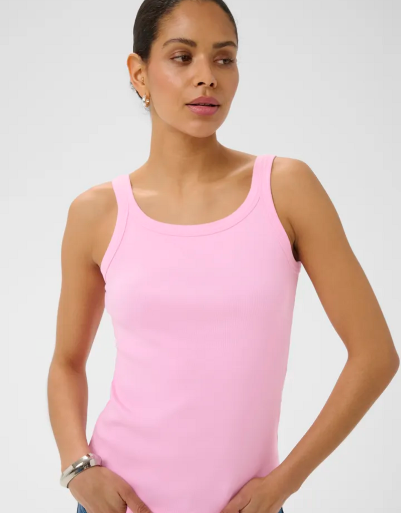 Kaffe Carna Tank Top in Pink Frosting