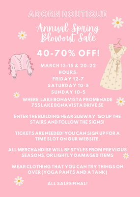 Adorn Boutique Warehouse Sale Spring 2026