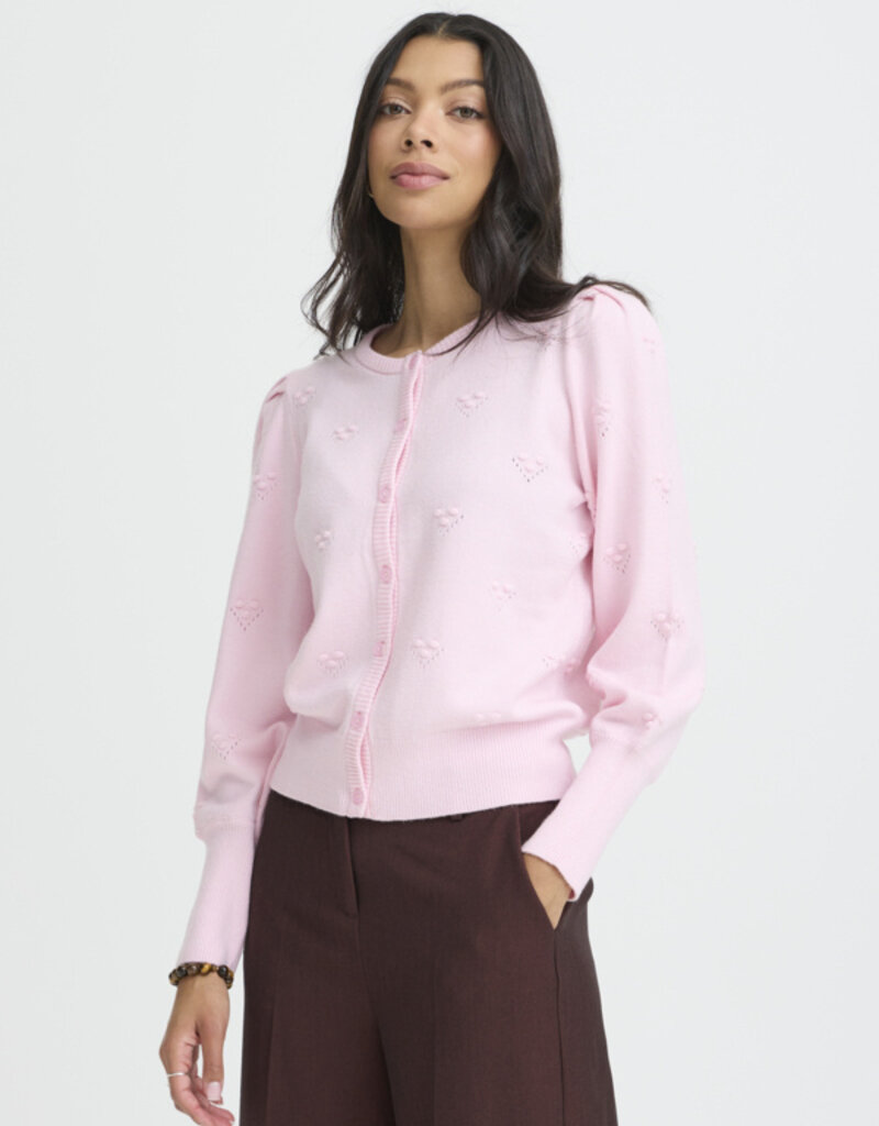 B.Young Manina Structure Cardigan in Parfait Pink