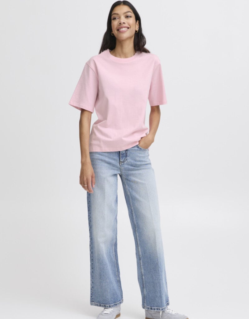 B.Young Rollo Crew Neck T-Shirt in Roseate Spoonbill Pink