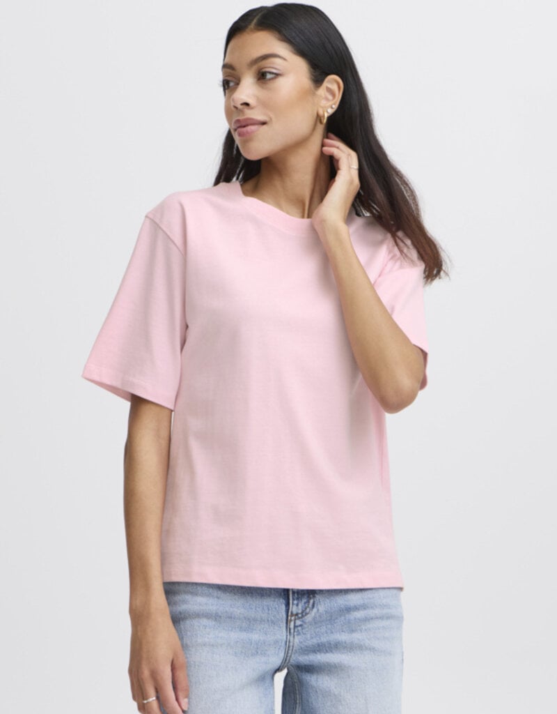 B.Young Rollo Crew Neck T-Shirt in Roseate Spoonbill Pink