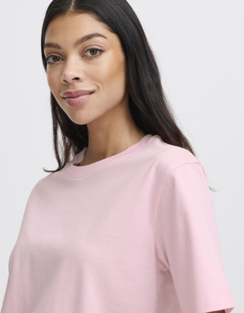 B.Young Rollo Crew Neck T-Shirt in Roseate Spoonbill Pink