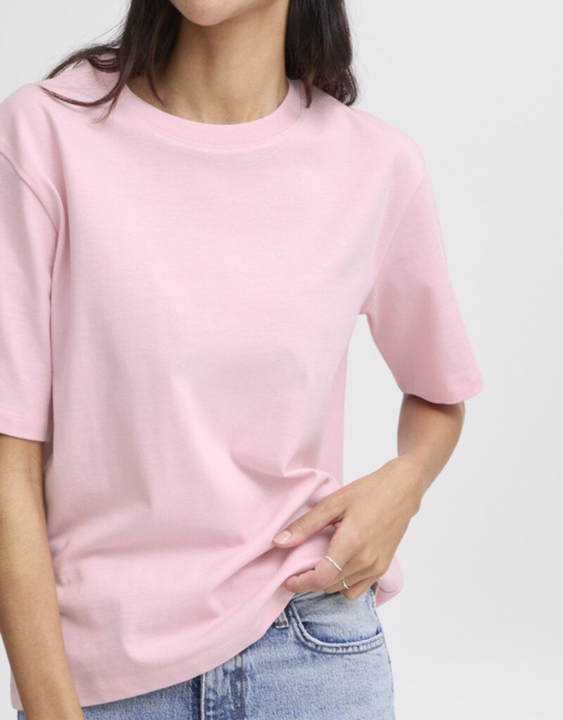 B.Young Rollo Crew Neck T-Shirt in Roseate Spoonbill Pink