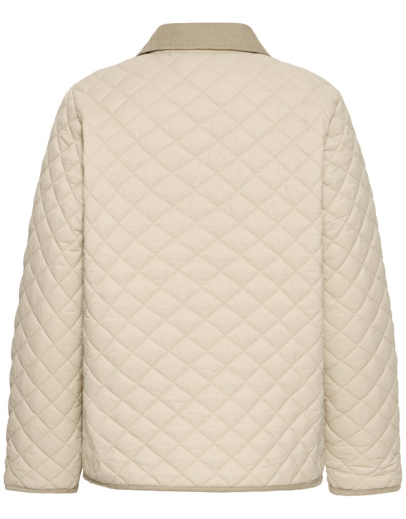 B.Young Berta Quilted Cordouroy Collar Jacket in Oyster