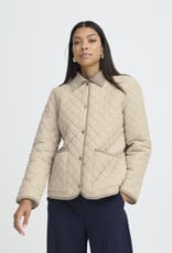 B.Young Berta Quilted Cordouroy Collar Jacket in Oyster