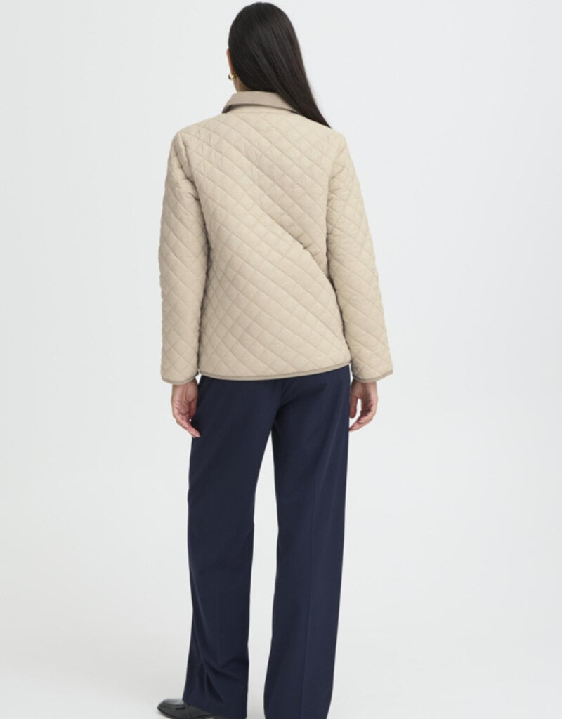B.Young Berta Quilted Cordouroy Collar Jacket in Oyster