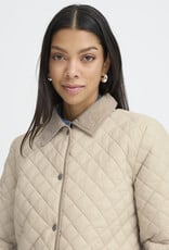 B.Young Berta Quilted Cordouroy Collar Jacket in Oyster