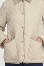 B.Young Berta Quilted Cordouroy Collar Jacket in Oyster