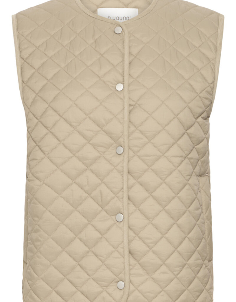 B.Young Berta Quilted Vest in Chinchilla