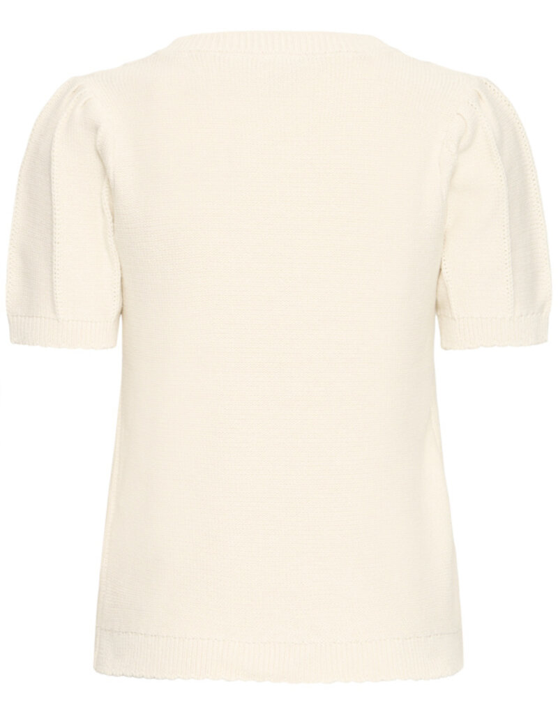 ICHI Demue 100% Cotton Knit Pullover in Birch