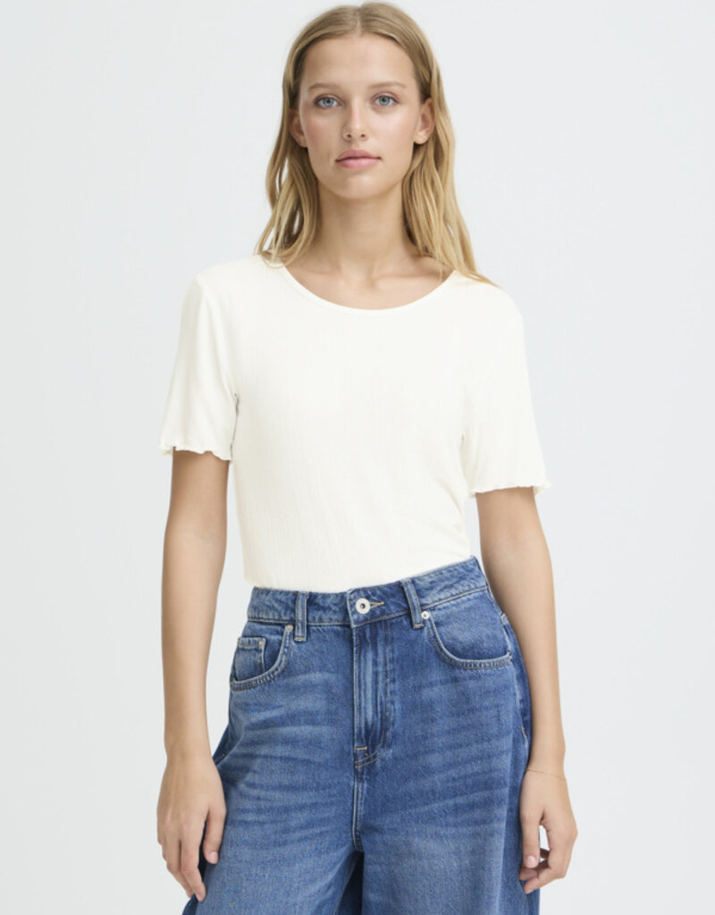 ICHI Cella T-Shirt in Cloud Dancer