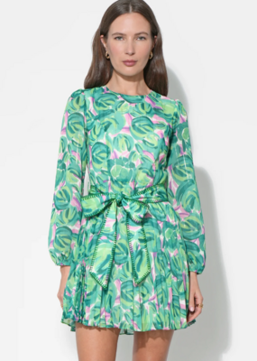 Adelyn Rae Rylee Pleated Long Sleeve Mini Dress