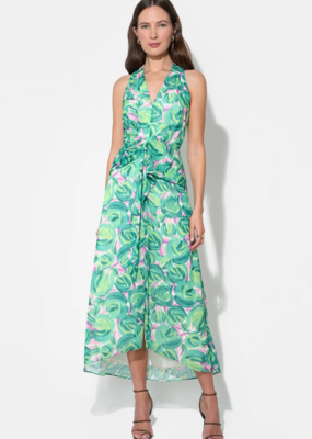 Adelyn Rae Margot Wrap Tie Waist Maxi Dress in Green