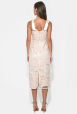 Adelyn Rae Gabriella Bow Strap Midi Dress in Blush/Cream