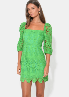Adelyn Rae Emery Puff Sleeve Lace Mini Dress