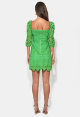 Adelyn Rae Emery Puff Sleeve Lace Mini Dress in Matcha Green