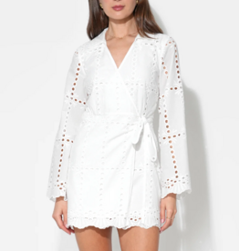 Adelyn Rae Bella Wrap Eyelet Mini Dress